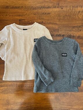 Binky Bro Thermal Crewneck Long Sleeve Top, Set of 2